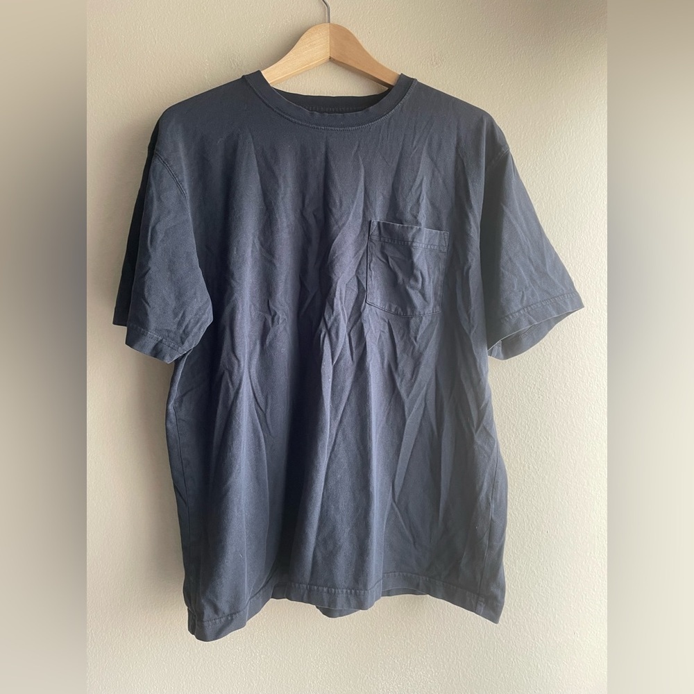 LLBean Men Crew Neck Black Tee Shirt Size Medium